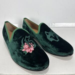 Greyson X Del Toro Mens Garden Of Wolves Velvet Slip Ons Sz 9 Dress Shoes